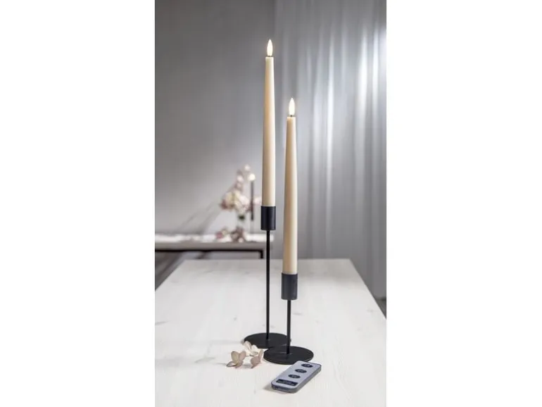 Star Trading LED-Stabkerzen Set Flamme Slim, 2 Stück, Beige