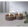 Star Trading LED Teelichter Set Flamme Flow 2 Pack, Braun