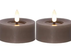 Star Trading LED Teelichter Set Flamme Flow 2 Pack, Braun