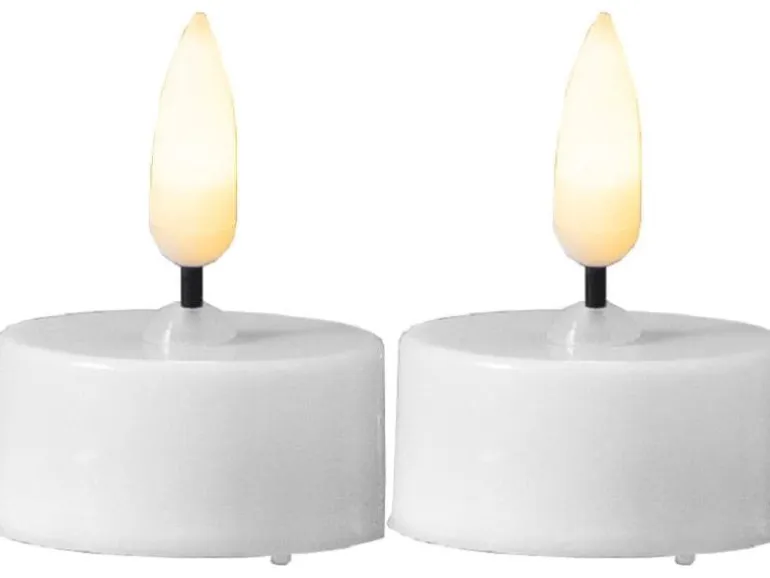 Star Trading LED Teelichter Set Flamme Ø 3.8 x 5 cm, Weiss, 2 Stk