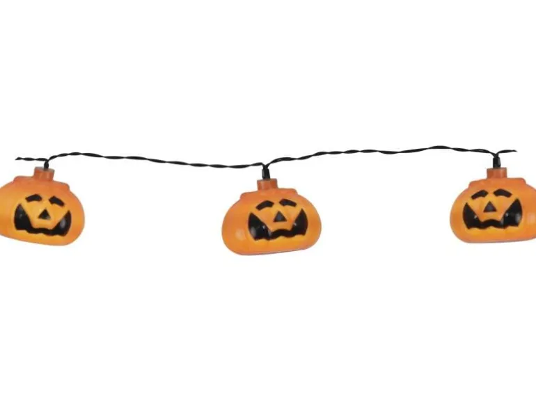 Star Trading Lichterkette Halloween Pumpkins 210 cm, Orange