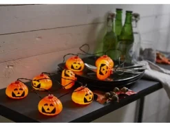 Star Trading Lichterkette Halloween Pumpkins 210 cm, Orange