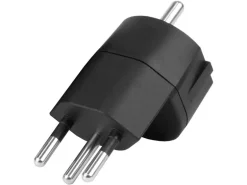STEFFEN Fixadapter 3-Pol Deutsch auf Stecker CH T12 schwarz, CEE7