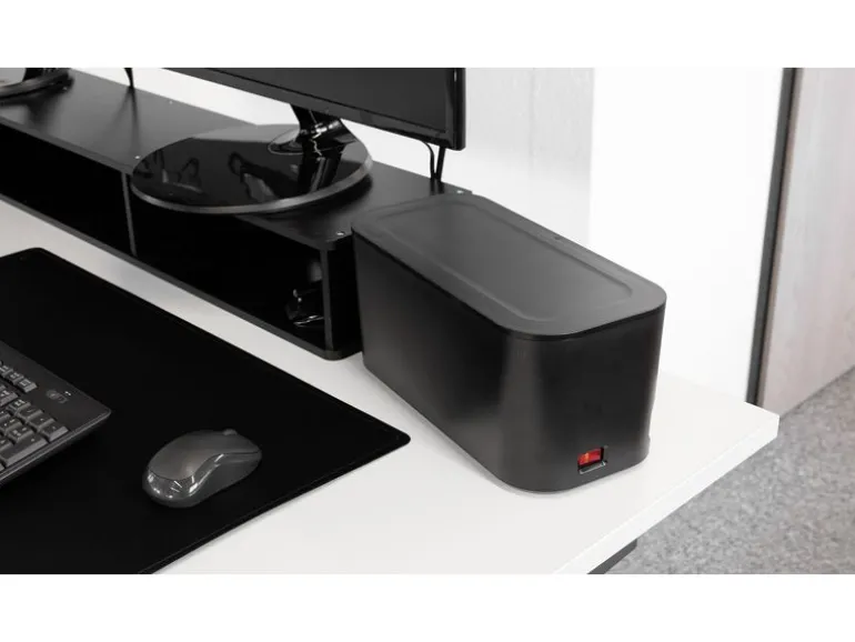 STEFFEN Kabelbox 5xT13 mit Schalter, Schwarz