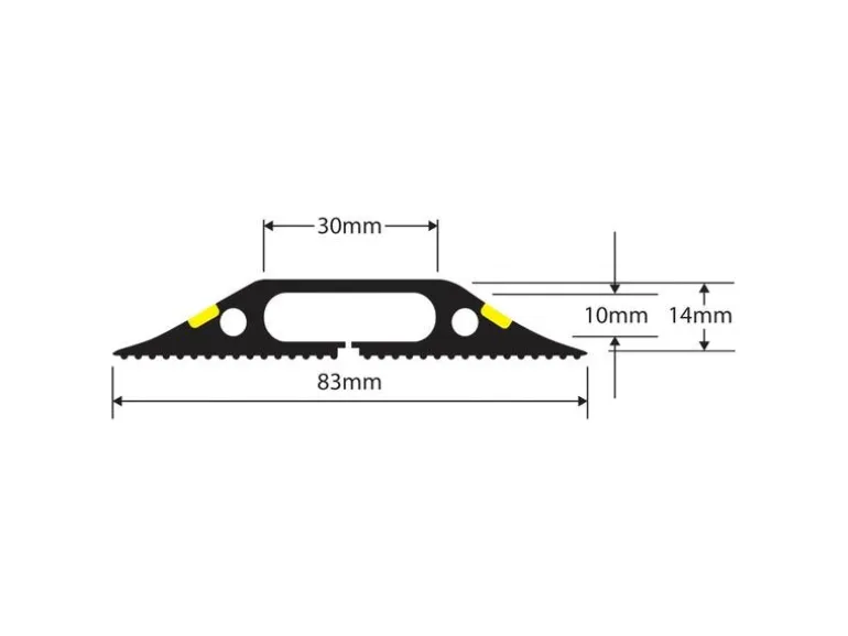STEFFEN Kabelbrücke D-Line 14 x 83 mm, 1.8 m, Schwarz