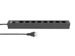 STEFFEN 19" Steckdosenleiste 8x T13, Schwarz