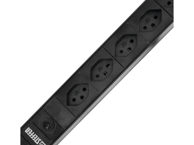 STEFFEN 19" Steckdosenleiste 8x T13, Schwarz
