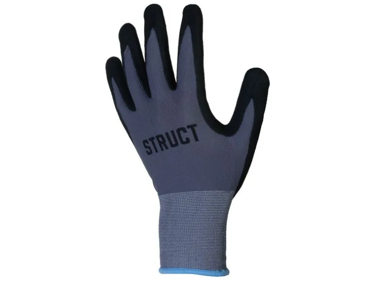 STRUCT Arbeitshandschuh Nylon, L, Grau/Schwarz, 1 Stück
