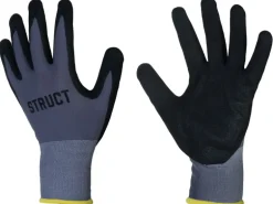 STRUCT Arbeitshandschuh Nylon, M, Grau/Schwarz, 1 Stück