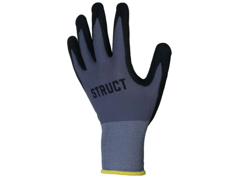 STRUCT Arbeitshandschuh Nylon, M, Grau/Schwarz, 1 Stück