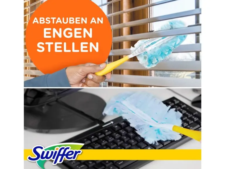 Swiffer Staubmagnet mit Griff 7 Stück, Blau/Gelb