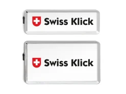 Swiss Klick Kennzeichenhalterset Hochformat Chrom Glanz