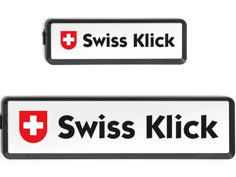 Swiss Klick Kennzeichenhalterset Langformat Schwarz