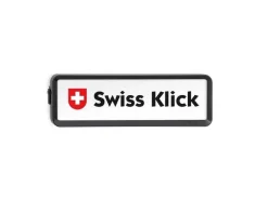 Swiss Klick Kennzeichenhalter Langformat Vorderseite Schwarz