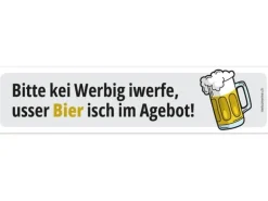 Swissmeme Sticker «Kei Werbig, usser Bier !" 14.8 x 3.5 cm