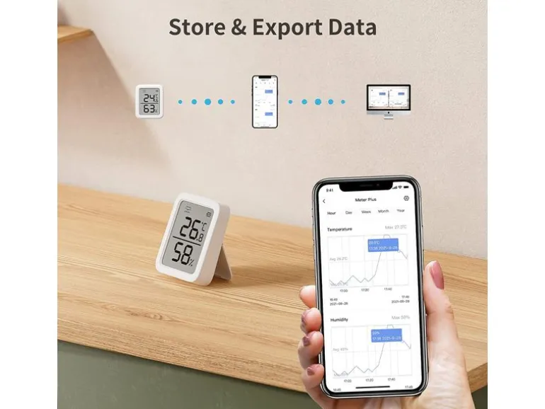SwitchBot Smartes Innen-Thermometer, Weiss, Bluetooth