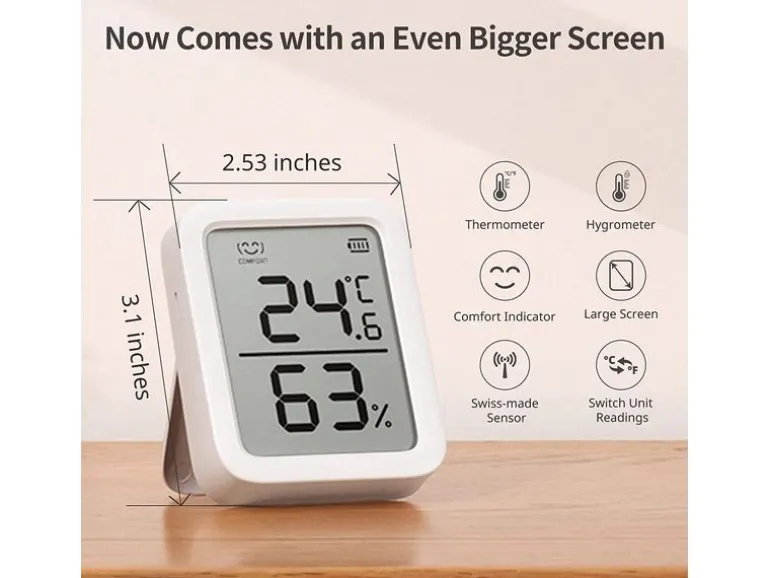 SwitchBot Smartes Innen-Thermometer, Weiss, Bluetooth