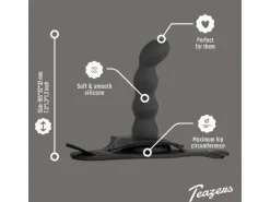 Teazers Silikon StrapOn Set Schwarz Schwarz