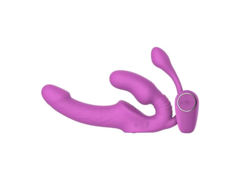 Teazers Strapless StrapOn mit Analplug Pink Rosa