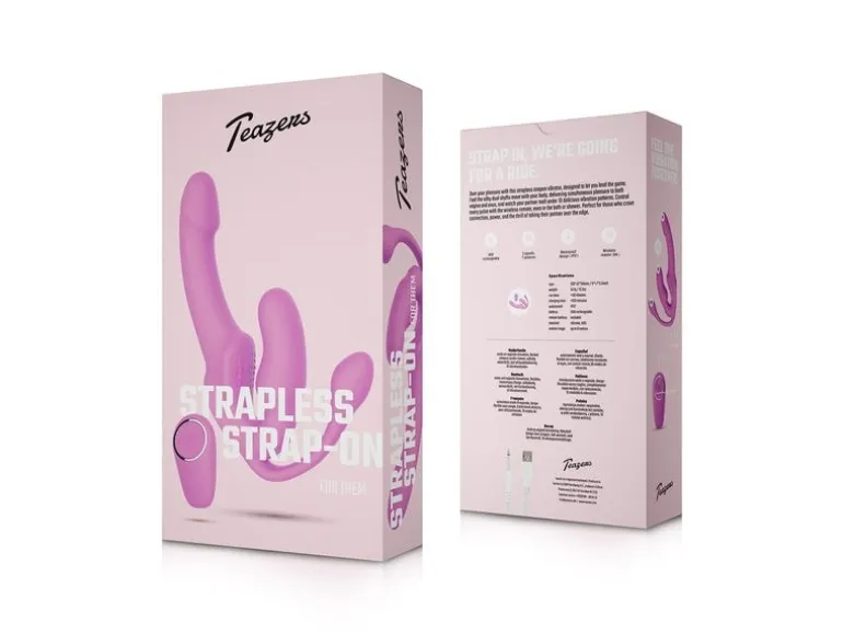Teazers Strapless StrapOn mit Analplug Pink Rosa