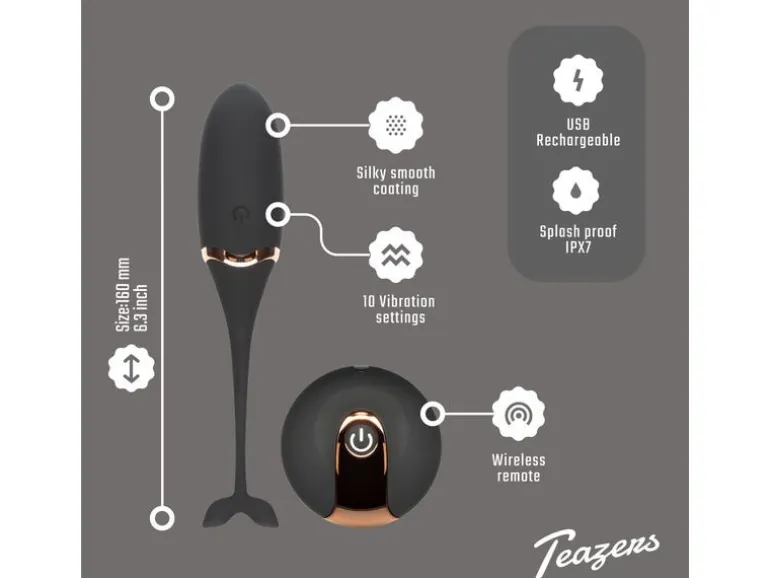 Teazers Vibrating Egg Mit Fernbedienung Schwarz Schwarz