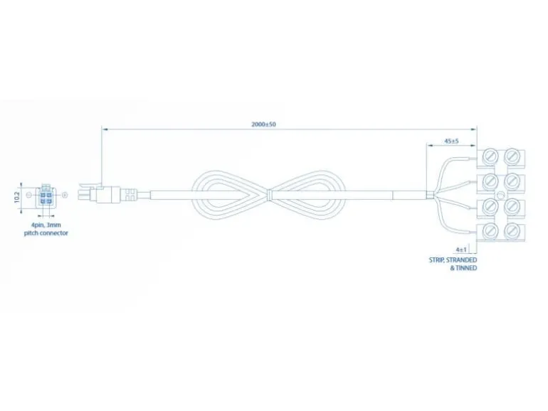 Teltonika Strom Kabel 4-Pin Microfit mit 4-Way Terminal Block, 1.5m