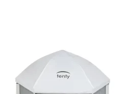 tenty Laufgitter Set Grau, inkl. Matratze und Dach