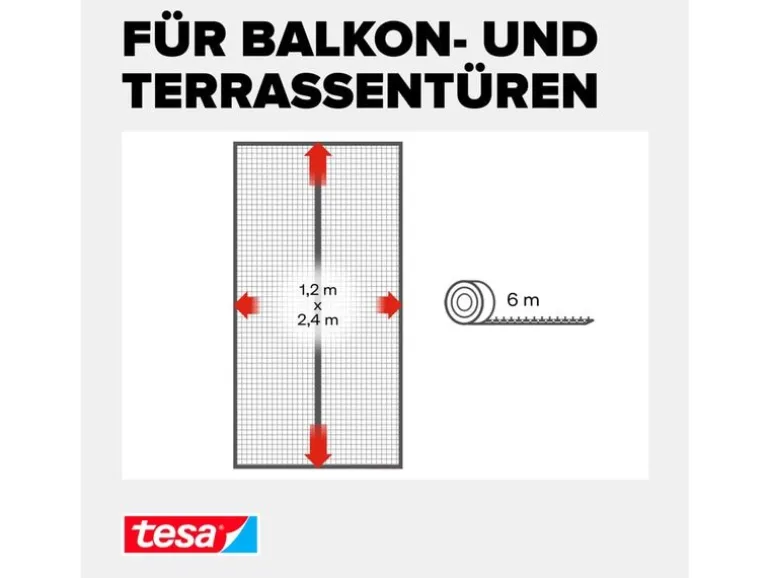 tesa Insektenschutz Magnetvorhang 1.2 x 2.4 m, Anthrazit
