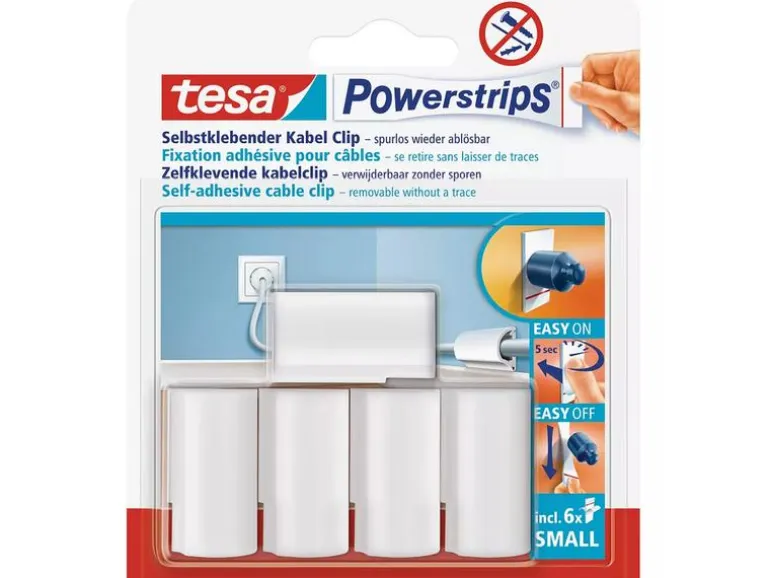 tesa Kabelclips-Set Powerstrips, 3er Pack