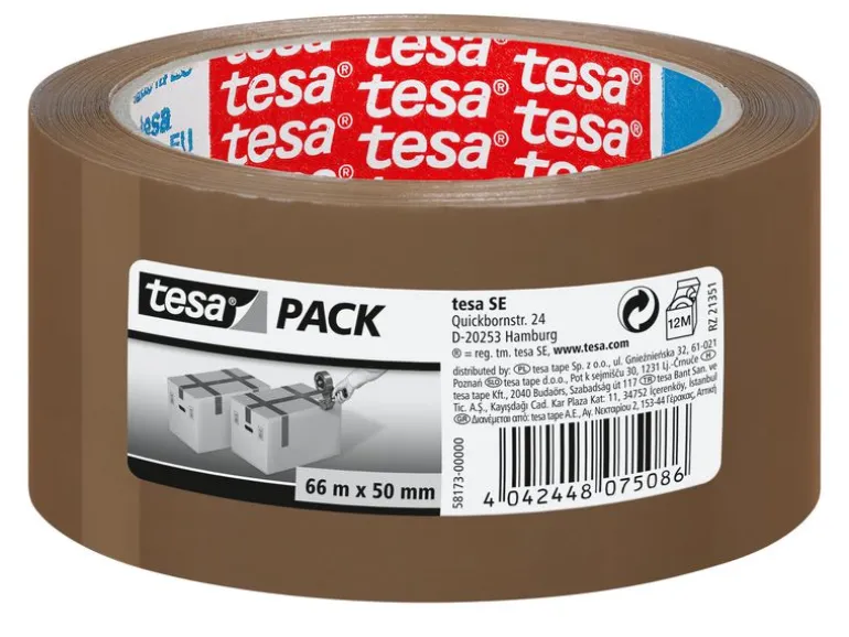 tesa Klebeband tesapack Standard 4024 50 mm x 66 m, Braun