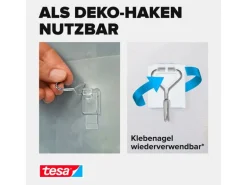tesa Klebehaken Powerstrips Haken Small Transparent, 0.5 kg