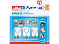 tesa Klebehaken Powerstrips Haken Small Weiss, 1 kg Haltekraft