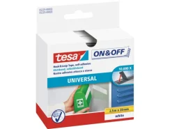 tesa Klettband-Rolle On & Off 20 mm x 2.5 m, Weiss