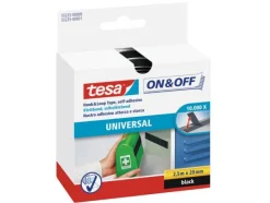 tesa Klettband-Rolle On & Off 20 mm x 2.5 m, Schwarz