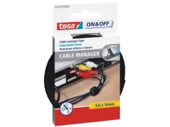 tesa Klettband-Rolle Velcro 10 mm x 5 m, Schwarz