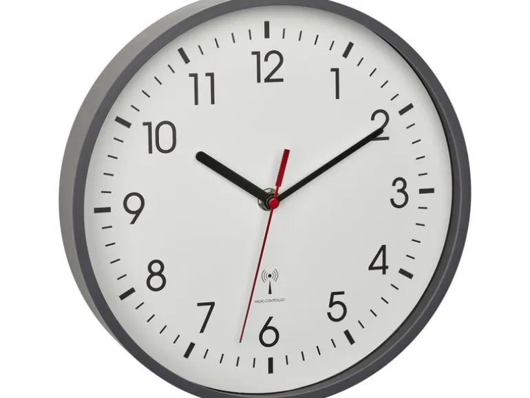 TFA Dostmann Funk-Wanduhr Funk-Wanduhr Grau