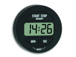 TFA Dostmann Timer Digital mit Stoppuhr, Schwarz