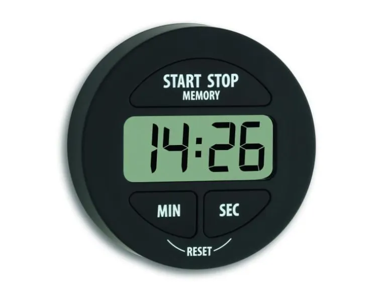 TFA Dostmann Timer Digital mit Stoppuhr, Schwarz