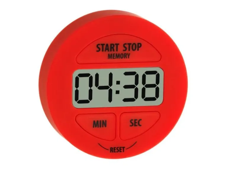 TFA Dostmann Timer Digital mit Stoppuhr, Rot