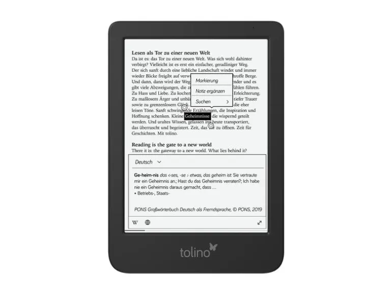 tolino eReader shine color Schwarz