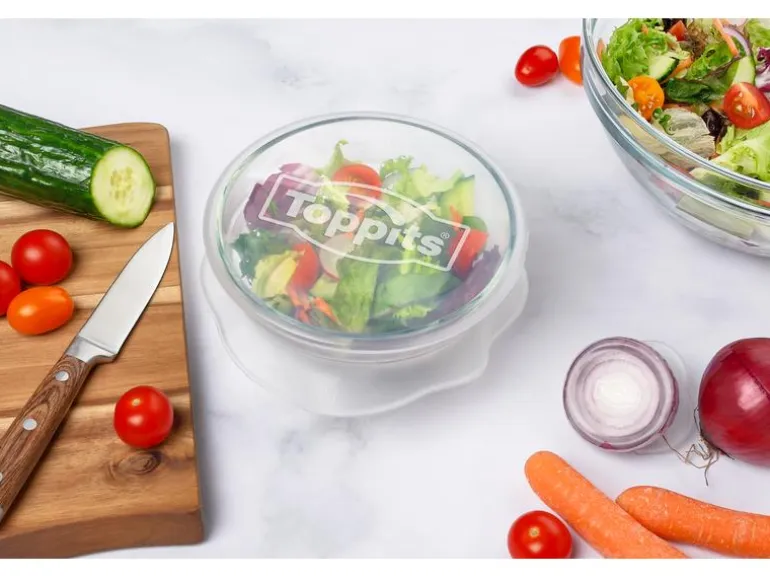 Toppits Frischhalte Abdeckhaube Stretch Tops 4 Stück, Transparent