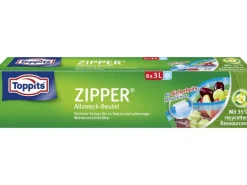 Toppits Frischhaltebeutel Zipper 24 cm x 27 cm, 8 Stück