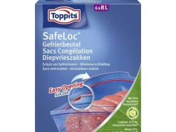 Toppits Gefrierbeutel Doppelverschluss SafeLoc 8 l, 6 Stück