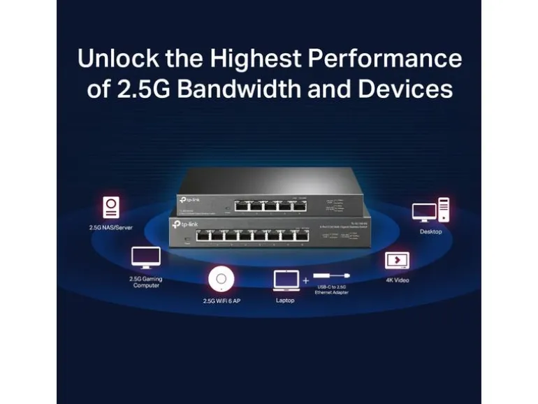 TP-Link Switch Omada Unmanaged 8 x 2.5G Ports TL-SG108-M2 8 Port