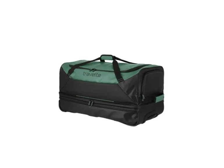 travelite Basics Reisetasche mit Rollen, L (erweitert) Grün 119 l