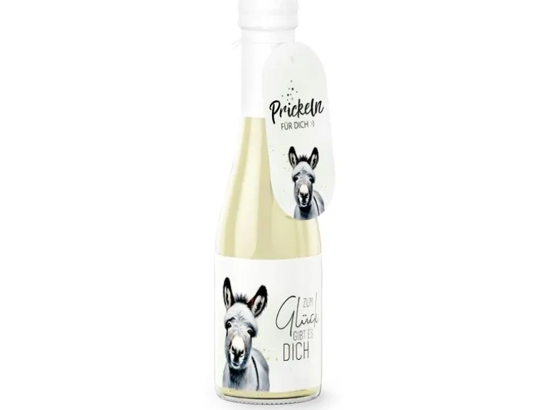 Trendcompany Geschenkidee Schaumwein Glück Esel 0.2 l