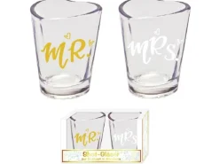 Trendcompany Schnapsgläser Mr & Mrs (2er Set)