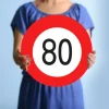 Trendcompany Verkehrsschild zum 80. Geburtstag 45 cm
