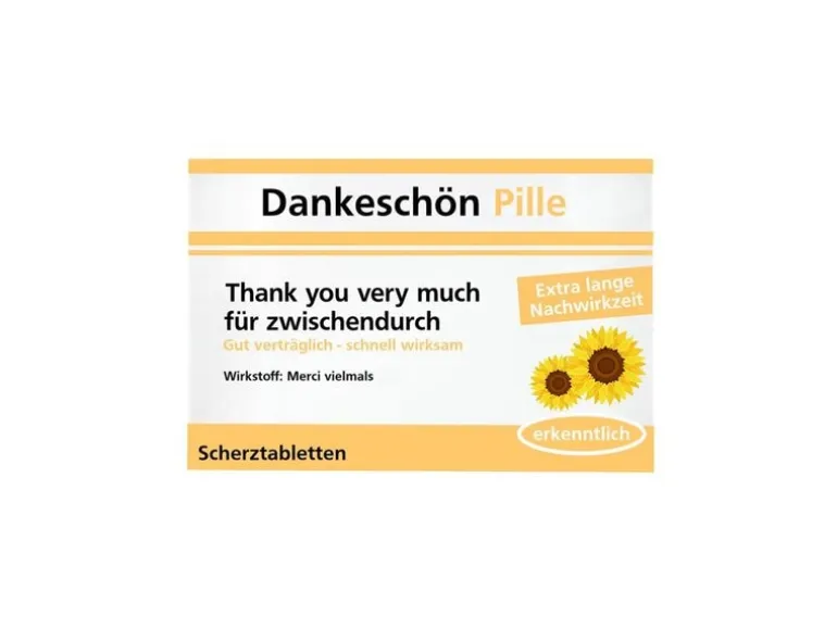 Trend Import Scherztabletten Dankeschön-Pille 22g, aus Schokolade