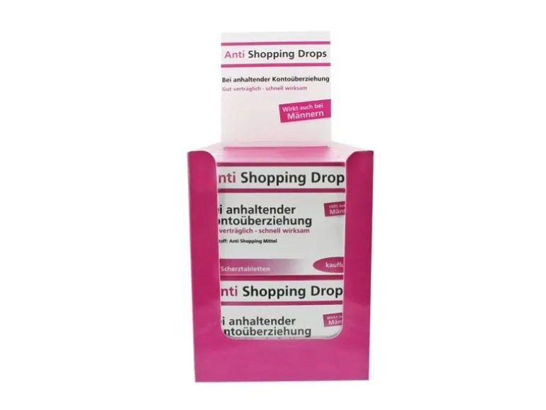 Trend Import Scherztabletten Anti-Shopping-Drops 22 g, aus Schokolade